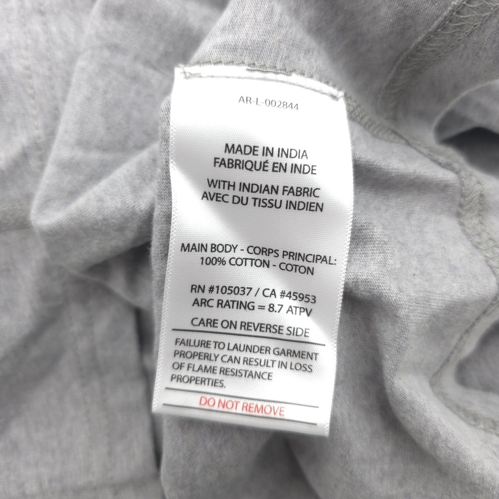 Ariat Men Gray Henley Large FR Work Crew Long Sleeve T-Shirt CAT2 2212 Perdido - Picture 12 of 16